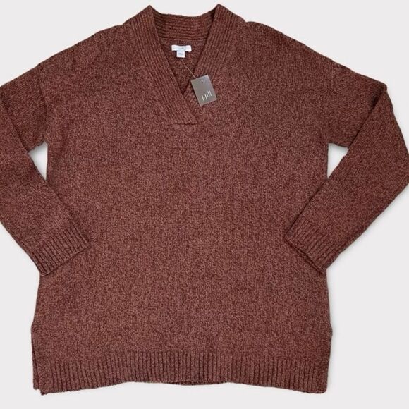 J.Jill NWTs Auburn V- Neck Pull Over Sweater Size Women’s Large - Picture 1 of 6